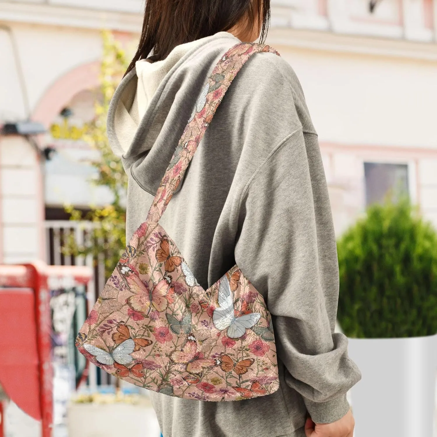 Fluffy Crossbody Bag for Women,Polyester Crossbody Bag Fluffy Tote Bag Lady Shoulder Bag