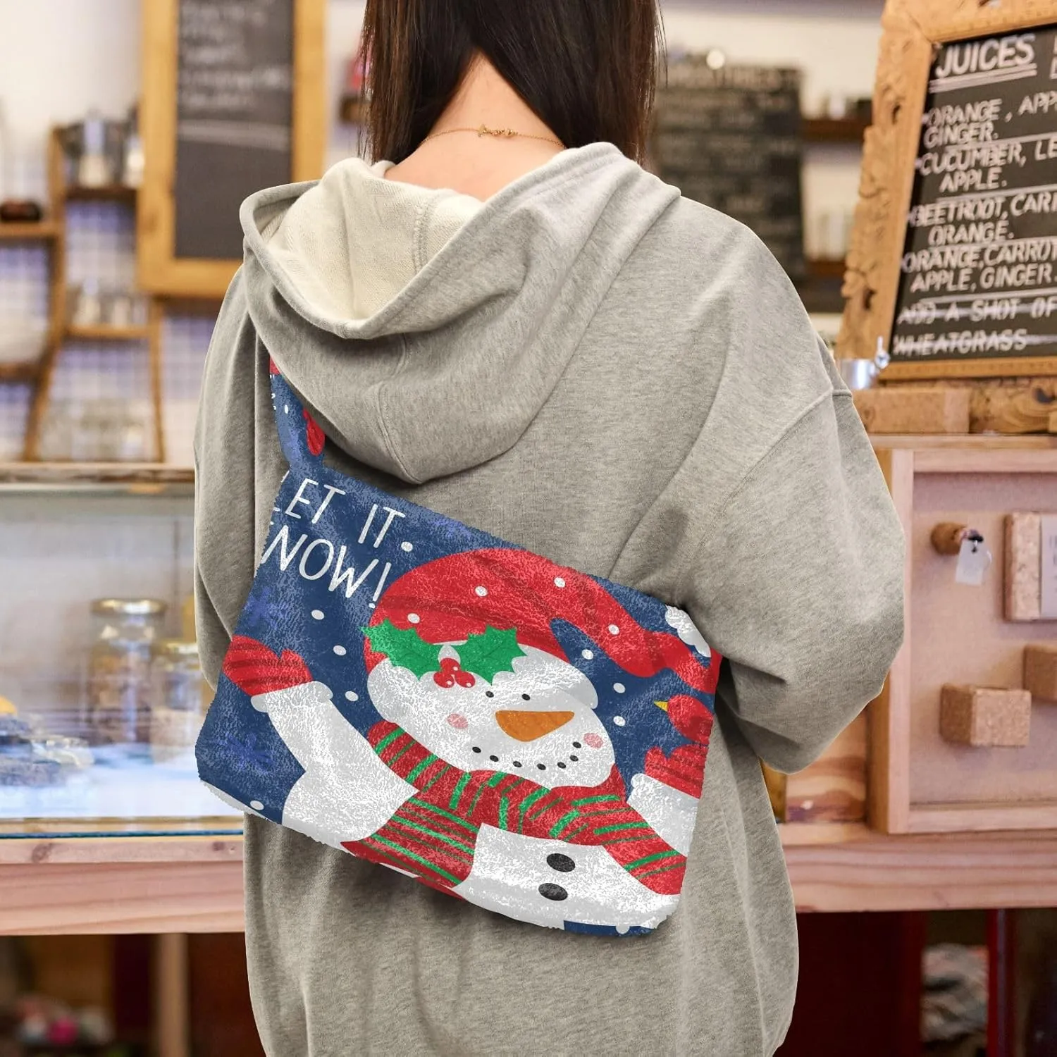 Fluffy Crossbody Bag for Women,Polyester Crossbody Bag Fluffy Tote Bag Lady Shoulder Bag