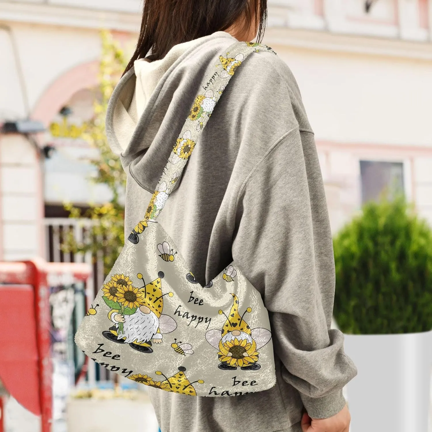 Fluffy Crossbody Bag for Women,Polyester Crossbody Bag Fluffy Tote Bag Lady Shoulder Bag