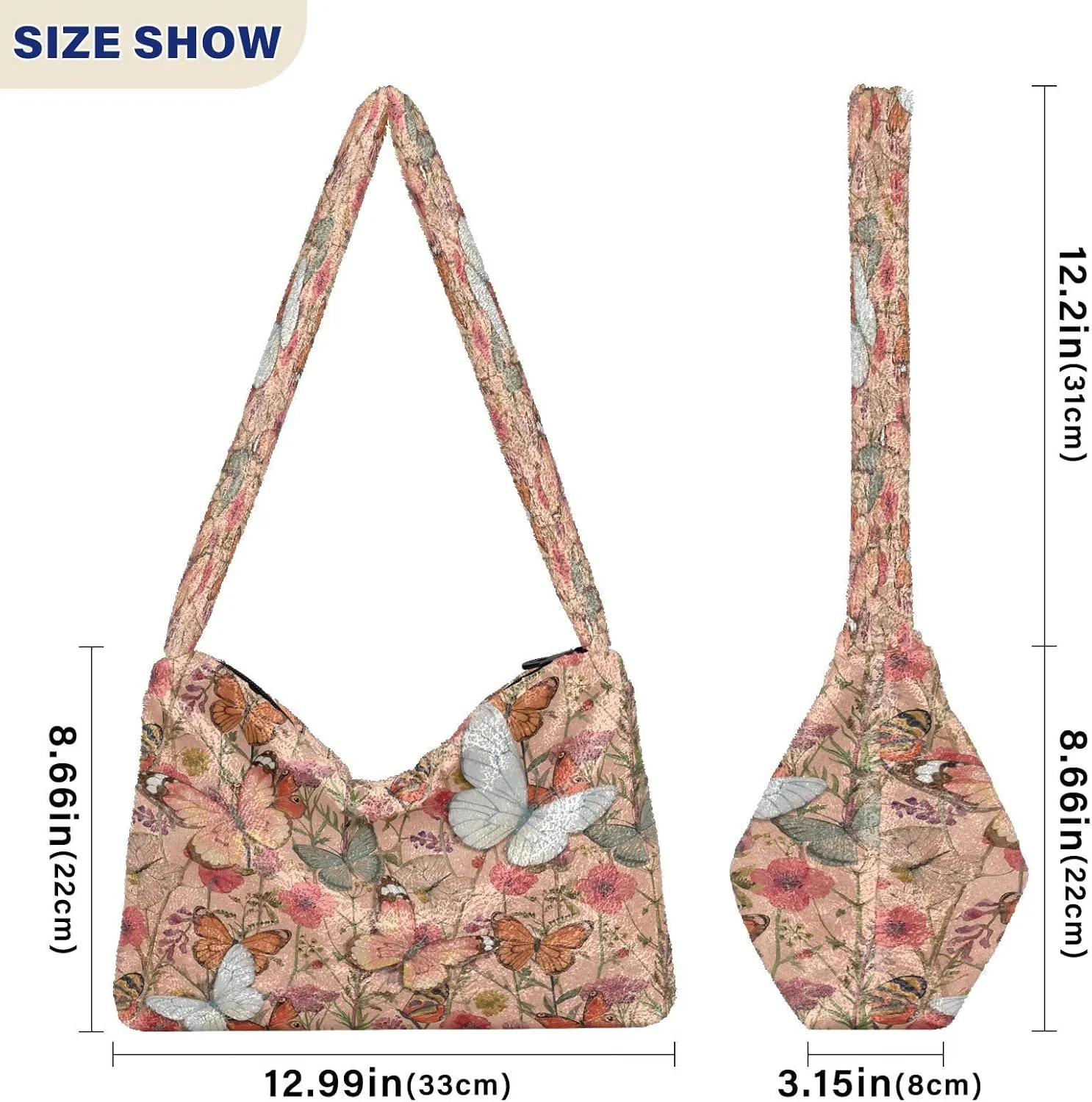 Fluffy Crossbody Bag for Women,Polyester Crossbody Bag Fluffy Tote Bag Lady Shoulder Bag