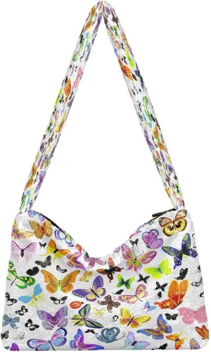 Fluffy Crossbody Bag for Women,Polyester Crossbody Bag Fluffy Tote Bag Lady Shoulder Bag