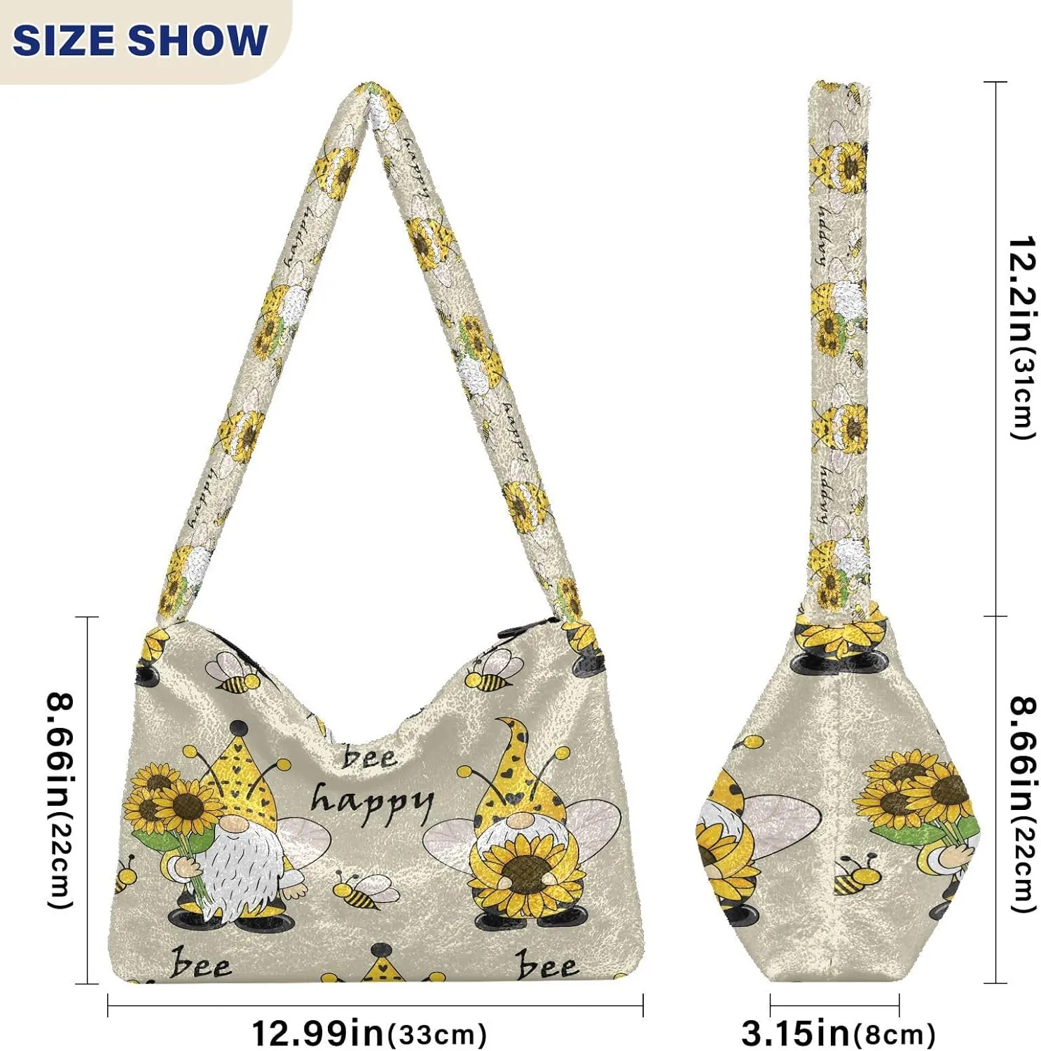 Fluffy Crossbody Bag for Women,Polyester Crossbody Bag Fluffy Tote Bag Lady Shoulder Bag