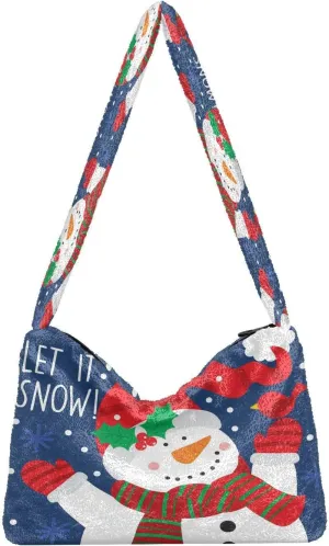 Fluffy Crossbody Bag for Women,Polyester Crossbody Bag Fluffy Tote Bag Lady Shoulder Bag