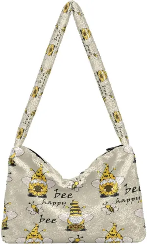 Fluffy Crossbody Bag for Women,Polyester Crossbody Bag Fluffy Tote Bag Lady Shoulder Bag