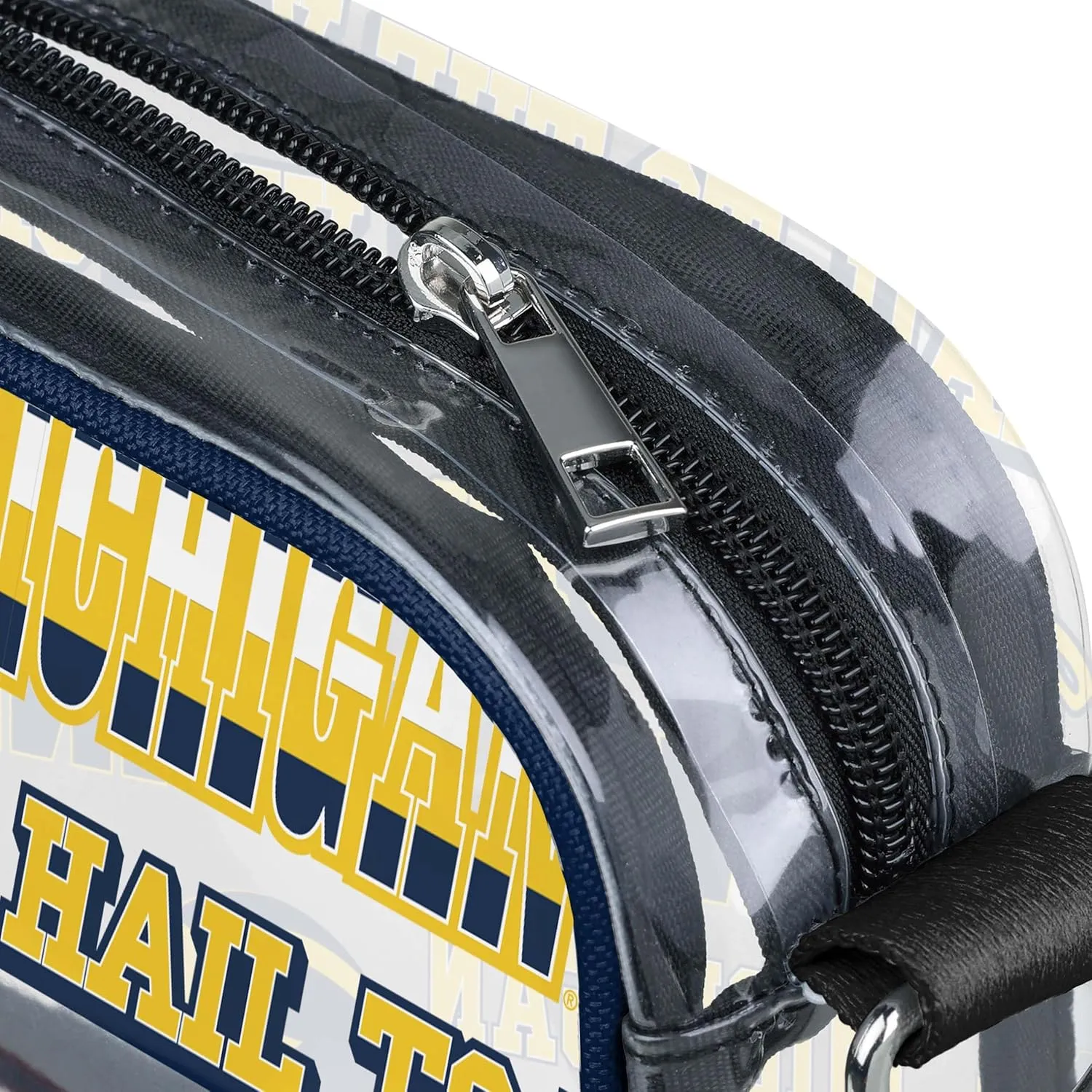 FOCO NCAA College Team Logo Stripe Clear Crossbody Bag