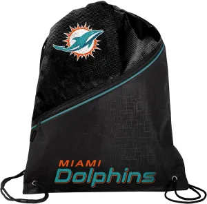 FOCO - NFL High End Diagonal Zippered Drawstring Backpack Gym Bag (Miami Dolphins)