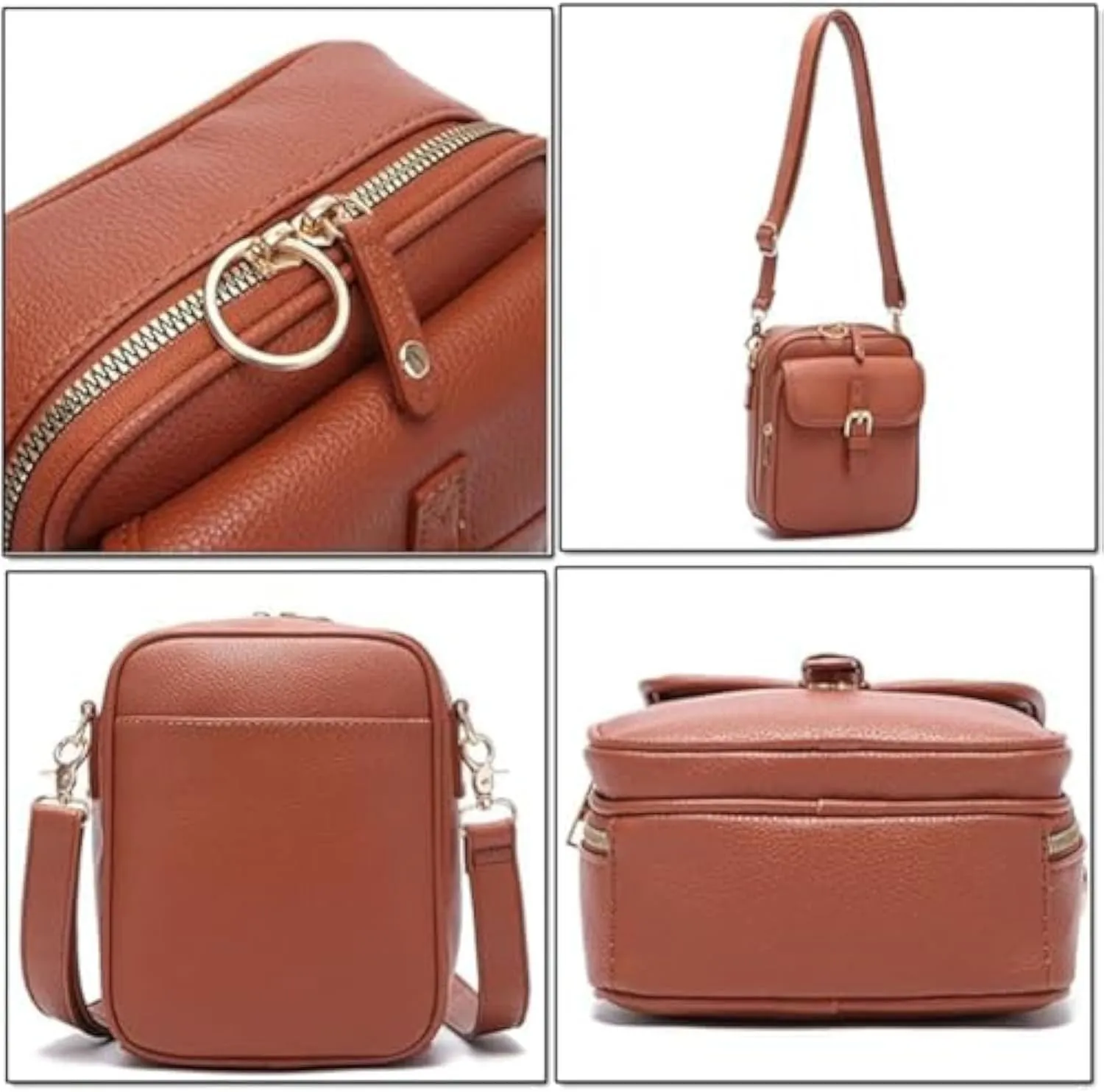 Forcipower Crossbody Leather Bag, Zealburst Crossbody Bag with Earphone Bags Pendant