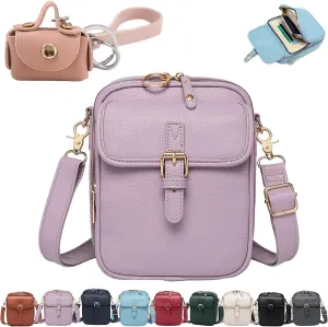 Forcipower Crossbody Leather Bag, Zealburst Crossbody Bag with Earphone Bags Pendant