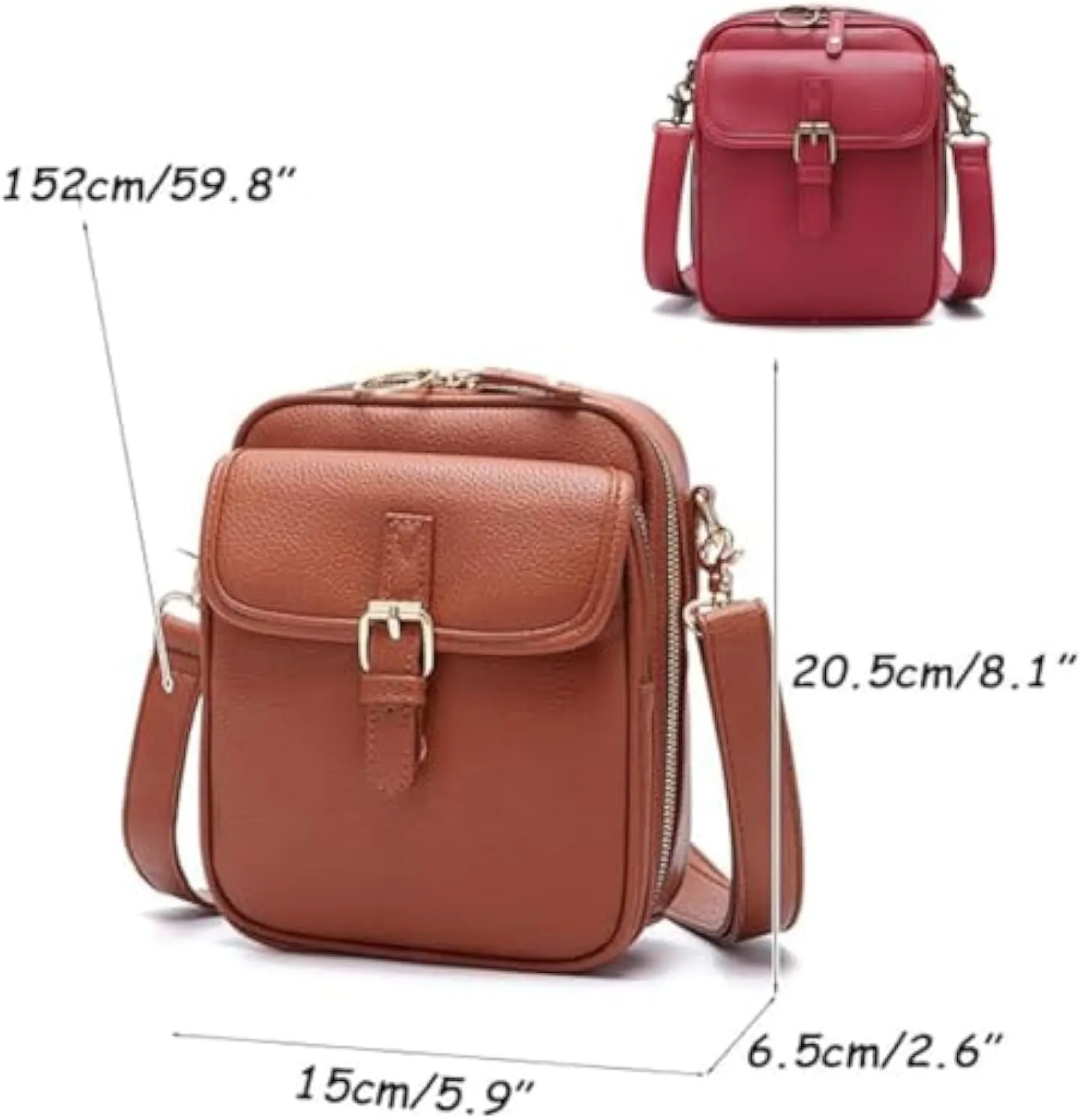 Forcipower Crossbody Leather Bag, Zealburst Crossbody Bag with Earphone Bags Pendant