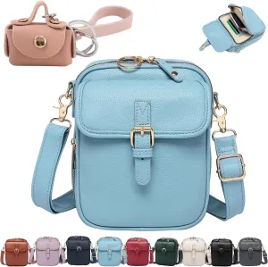 Forcipower Crossbody Leather Bag, Zealburst Crossbody Bag with Earphone Bags Pendant