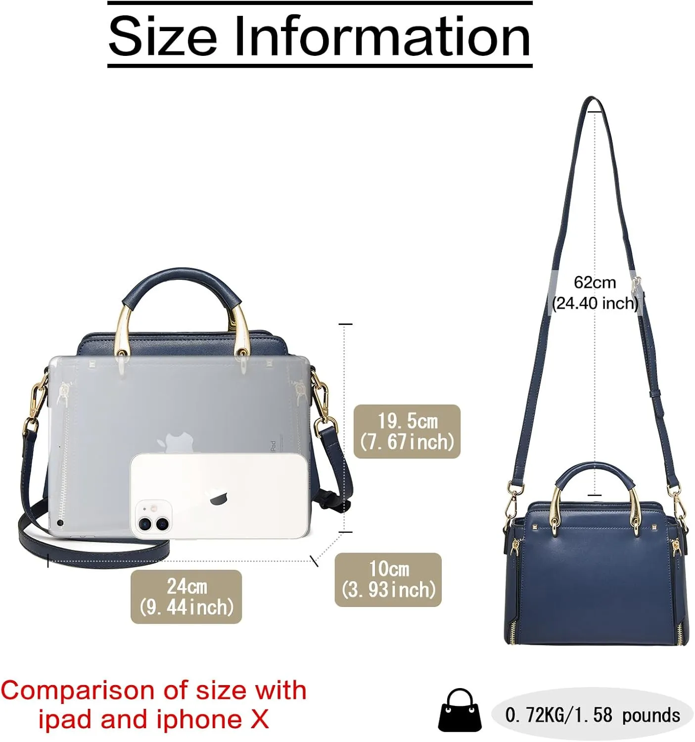 FOXLOVER Crossbody Bags for Women Satchel Handbags Medium Size Women's Top-Handle Shoulder Handbag with Zipper Pocket
