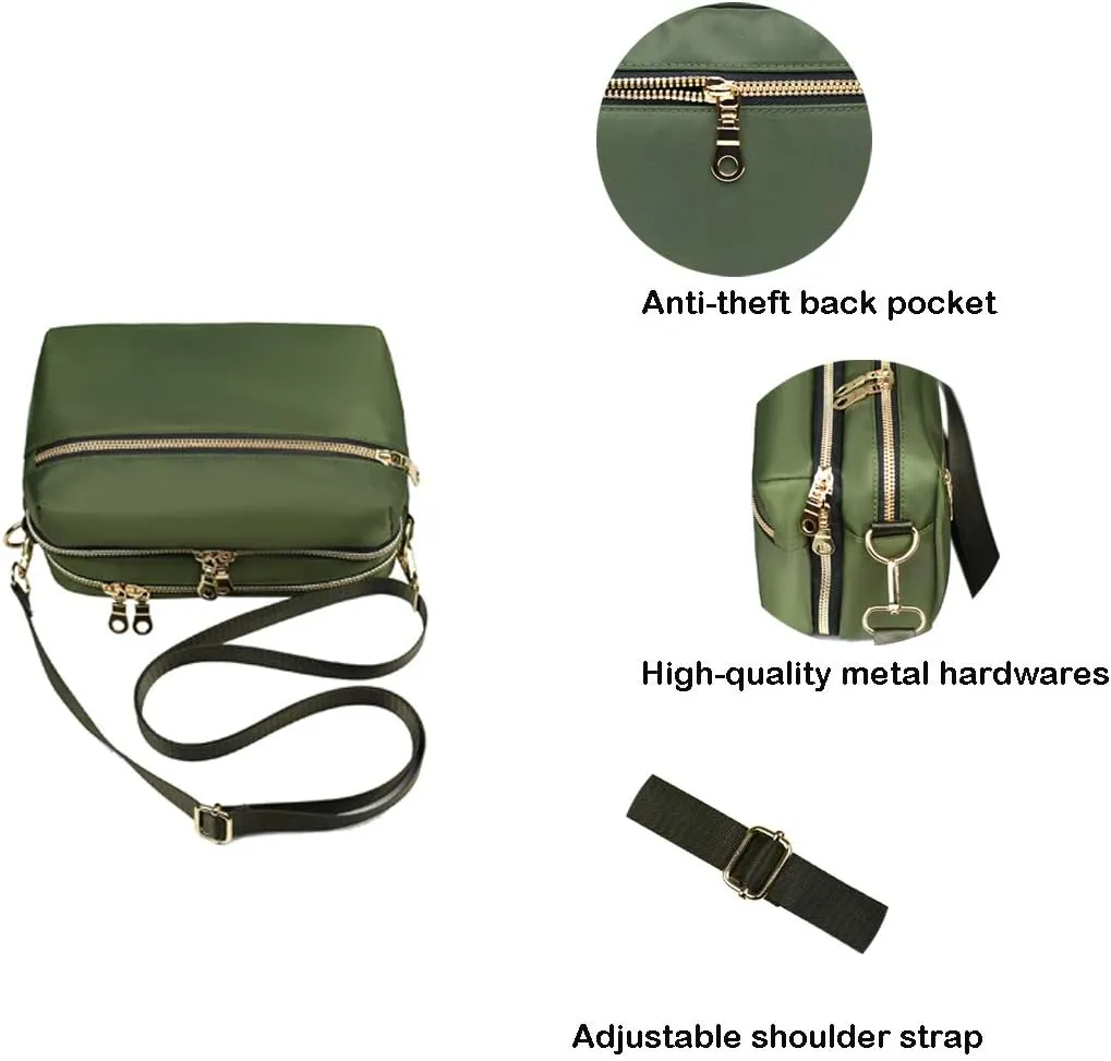 Functional Multi Pocket Crossbody Bag for Women Stylish Ladies Shoulder Messenger Bags Purse