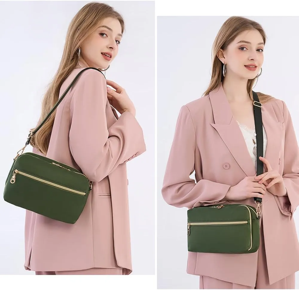 Functional Multi Pocket Crossbody Bag for Women Stylish Ladies Shoulder Messenger Bags Purse