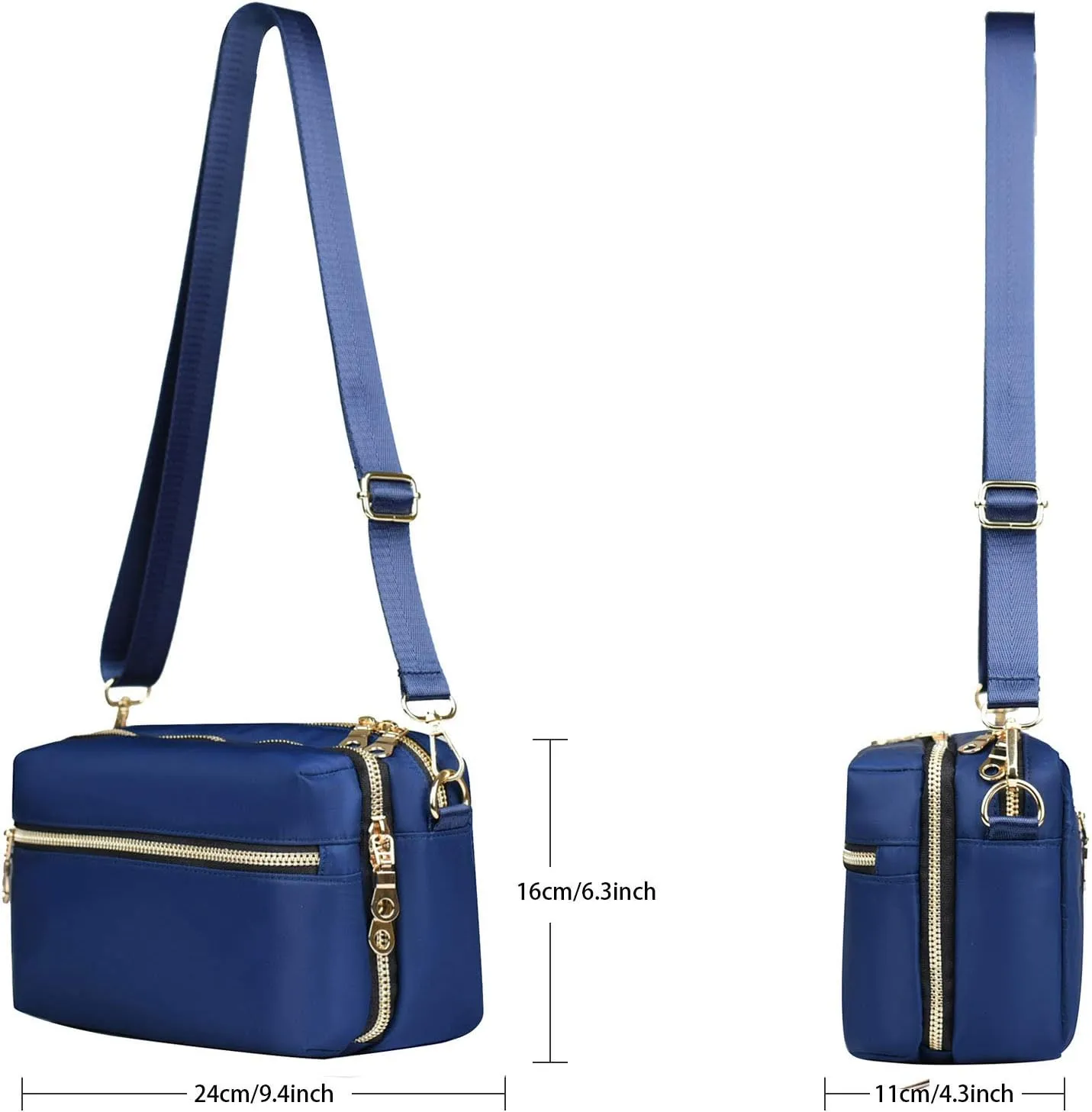 Functional Multi Pocket Crossbody Bag for Women Stylish Ladies Shoulder Messenger Bags Purse