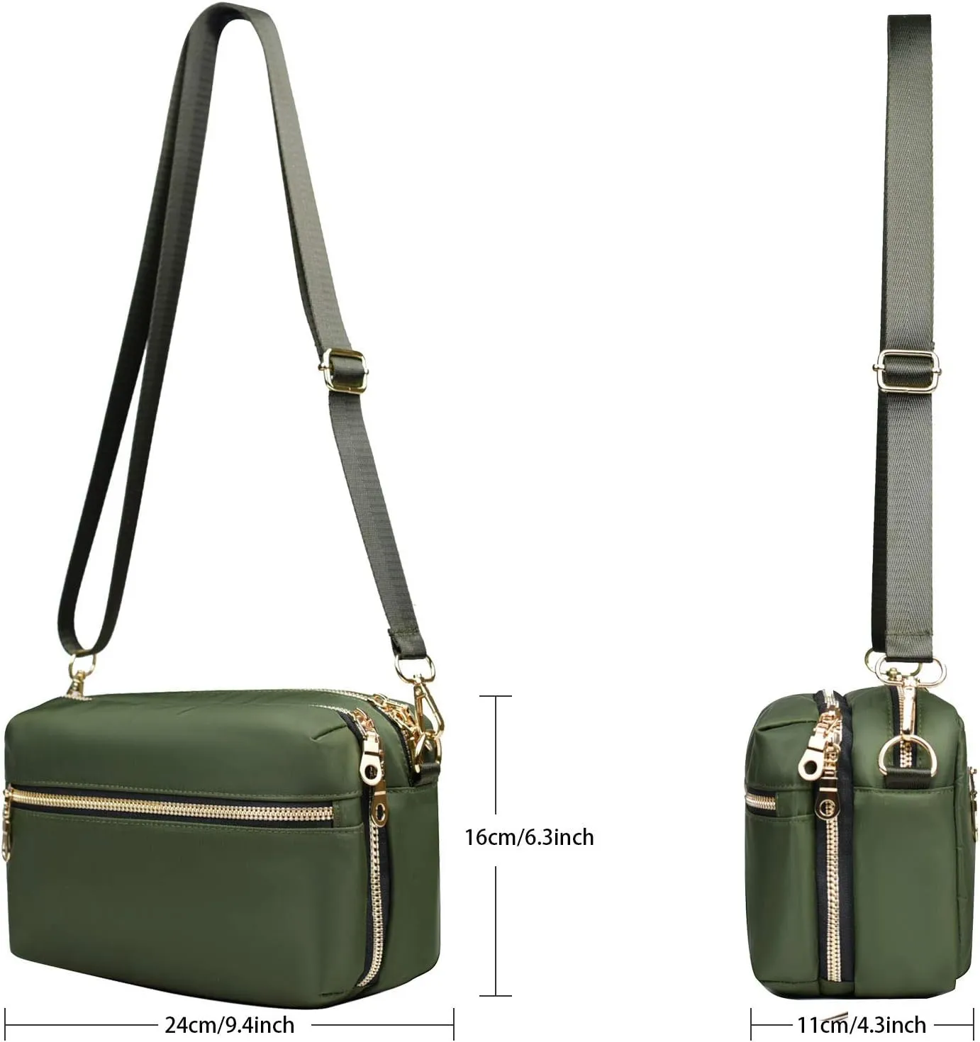 Functional Multi Pocket Crossbody Bag for Women Stylish Ladies Shoulder Messenger Bags Purse