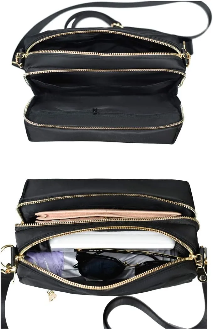 Functional Multi Pocket Crossbody Bag for Women Stylish Ladies Shoulder Messenger Bags Purse
