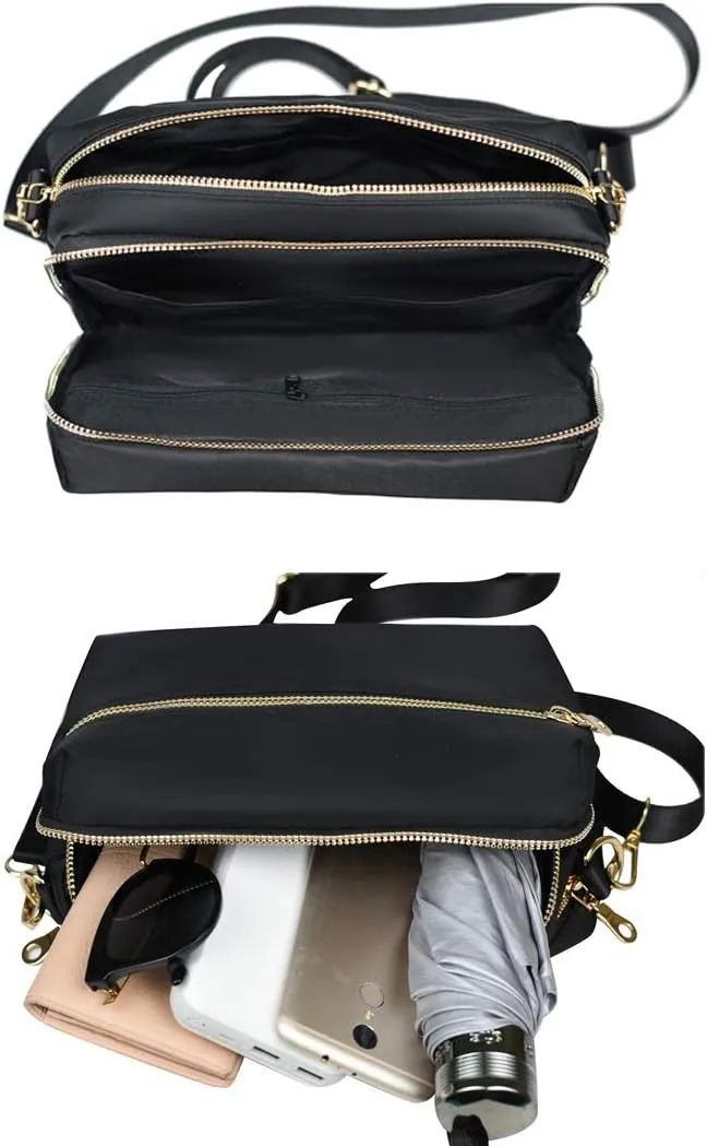 Functional Multi Pocket Crossbody Bag for Women Stylish Ladies Shoulder Messenger Bags Purse