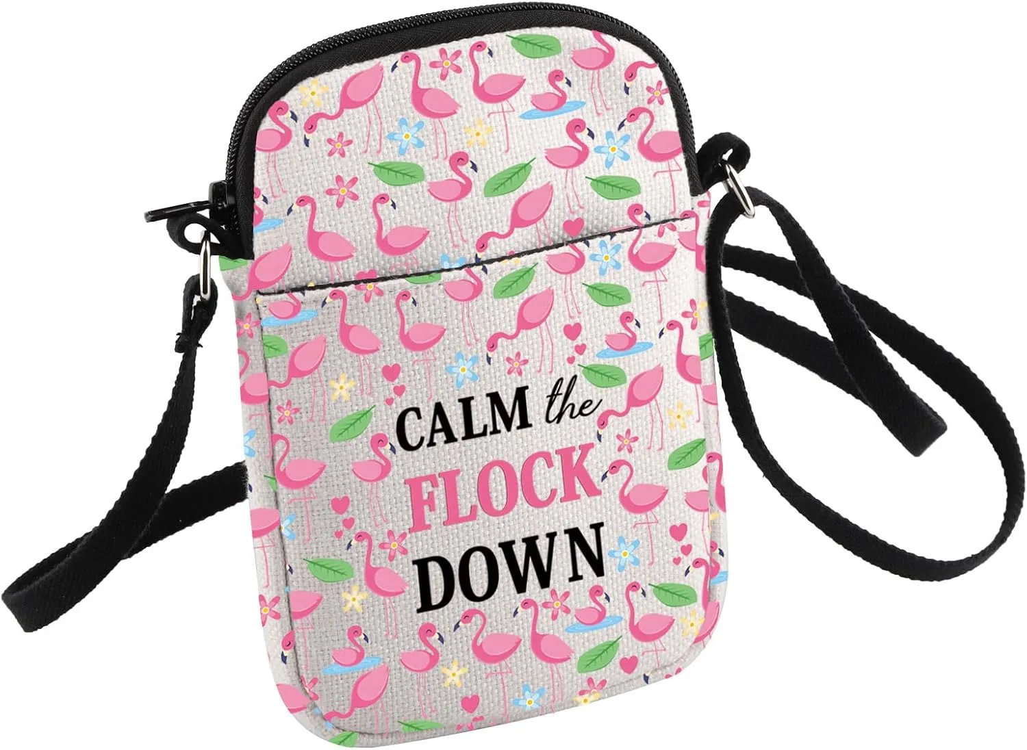 Funny Flamingo Gift Calm The Flock Down Flamingo Crossbody Bag Fun Flamingo Party Gift Flamingo Lover Gift