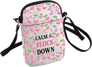 Funny Flamingo Gift Calm The Flock Down Flamingo Crossbody Bag Fun Flamingo Party Gift Flamingo Lover Gift