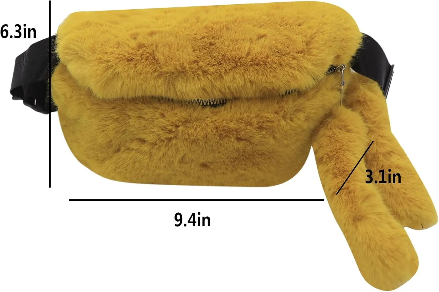 Fuzzy Fanny Pack for Women Faux Fur Belt Bum Bag with Adjustable Strap Waist Pouch Casual Crossbody Purse for Travel