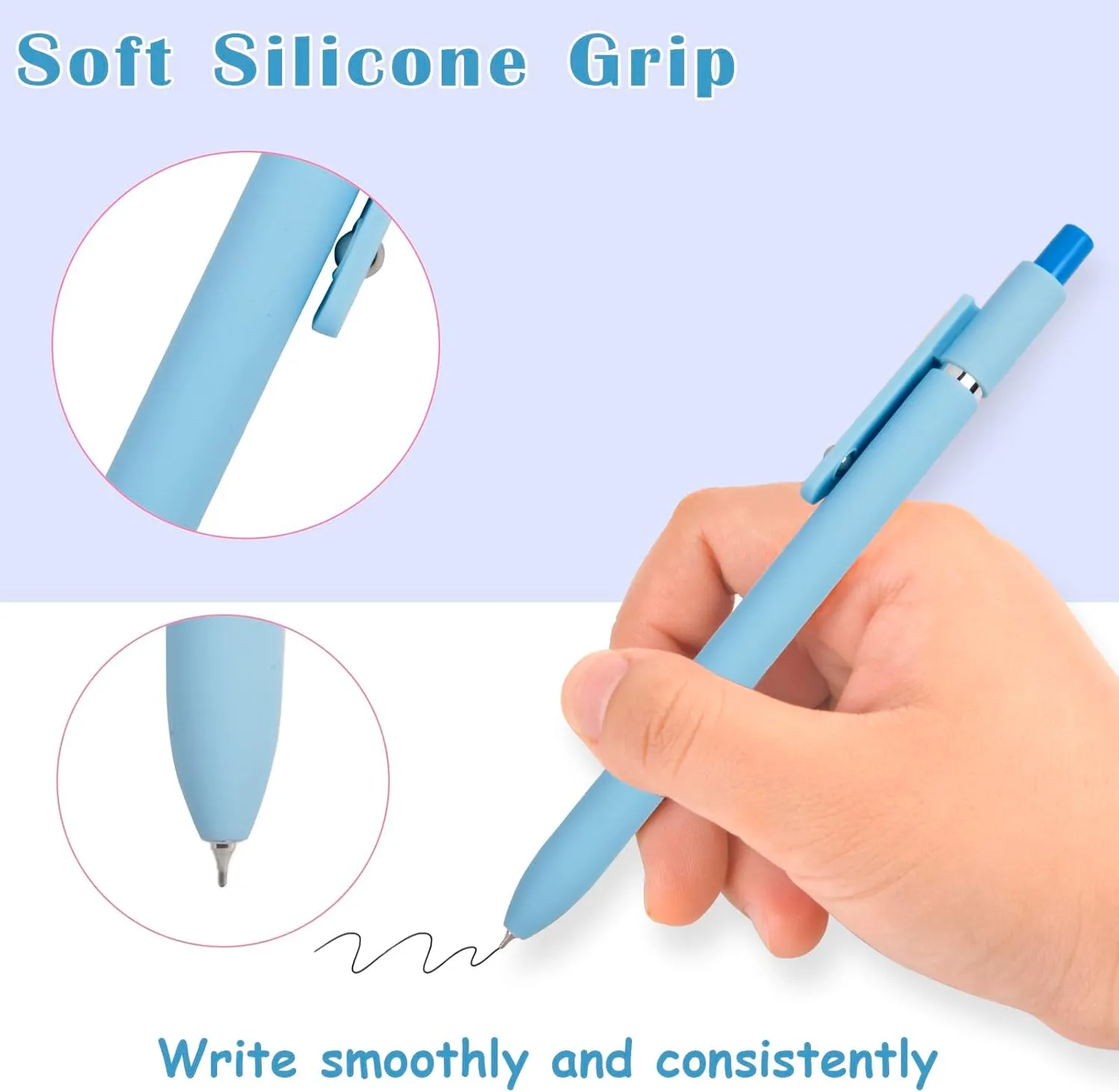 Gel Pens School Office Supplies - 10 Pcs 0.7mm Cute Black Ink Ballpoint, Macaron Colored Fine Point Pen, Desk Accessories for Women College Teacher, Pastel Smooth Writing Pen for Journaling Gifts