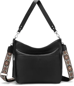 Genuine Leather Purse for Women, Soft Leather Crossbody Hobo Bag with 2 Removable Straps Womens Purses and Handbags