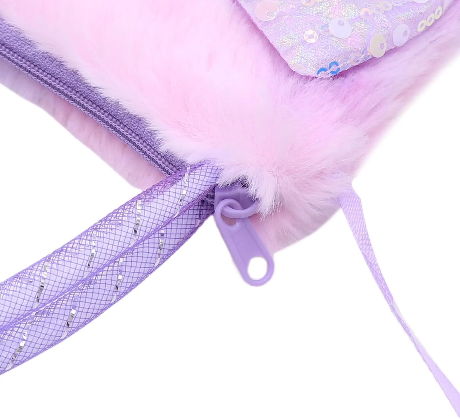 Girls Kids Fluffy Fuzzy Bowknot Crossbody Purse Cute Animal Rainbow Tie Dye Plush Shoulder Bag Coin Purse