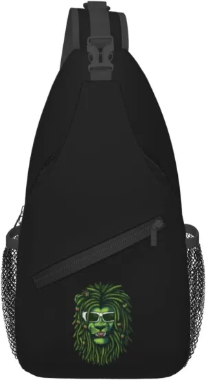 Green Lion Fear Lock Crossbody Bags For Women Men Chest Backpack Gym Shoulder Bag Travel Outdoor Sports Casual Crossbody Bags