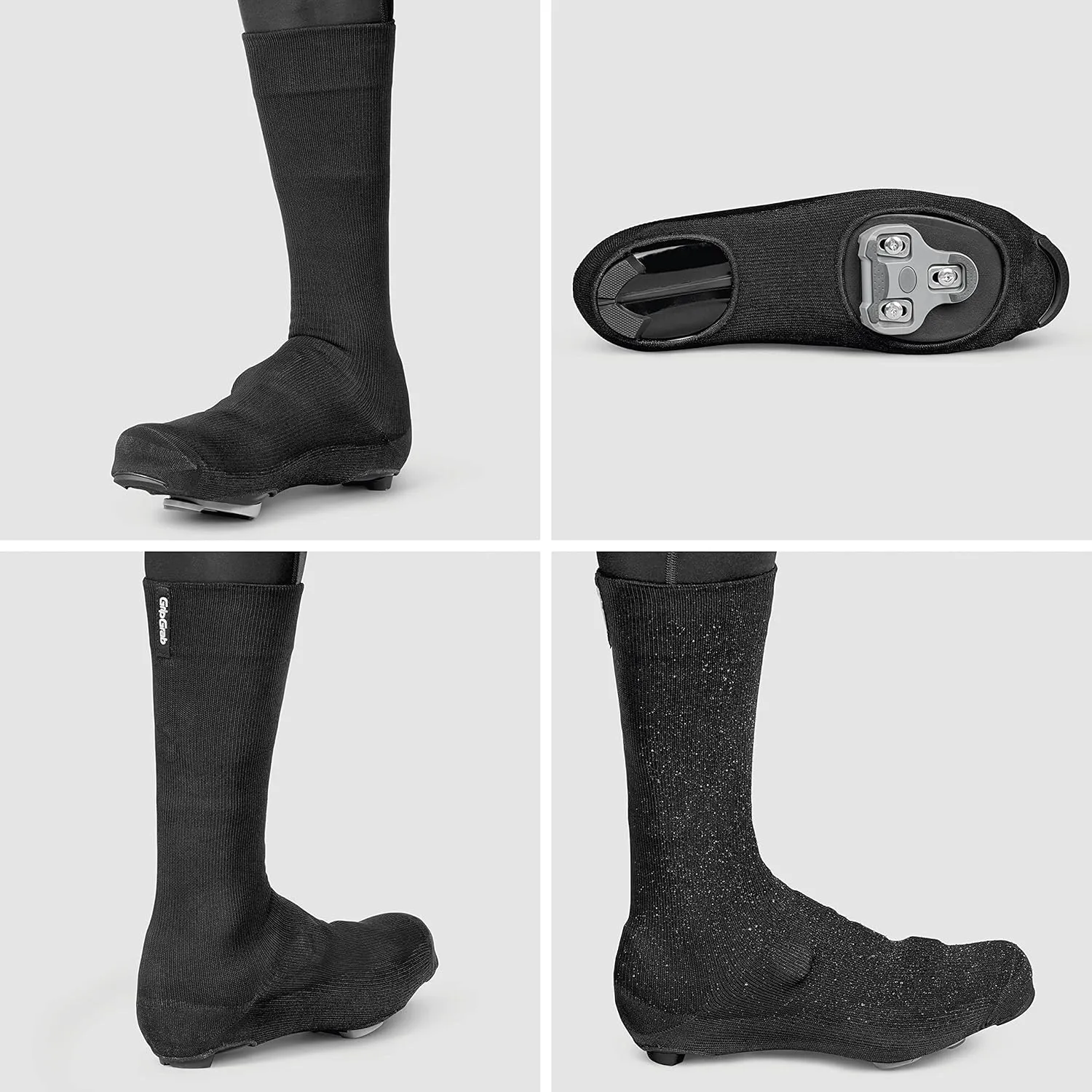 GripGrab Flandrien Waterproof Knitted Road Cycling Shoe Covers High Cut Windproof Insulating Zipperless Aero Overshoes