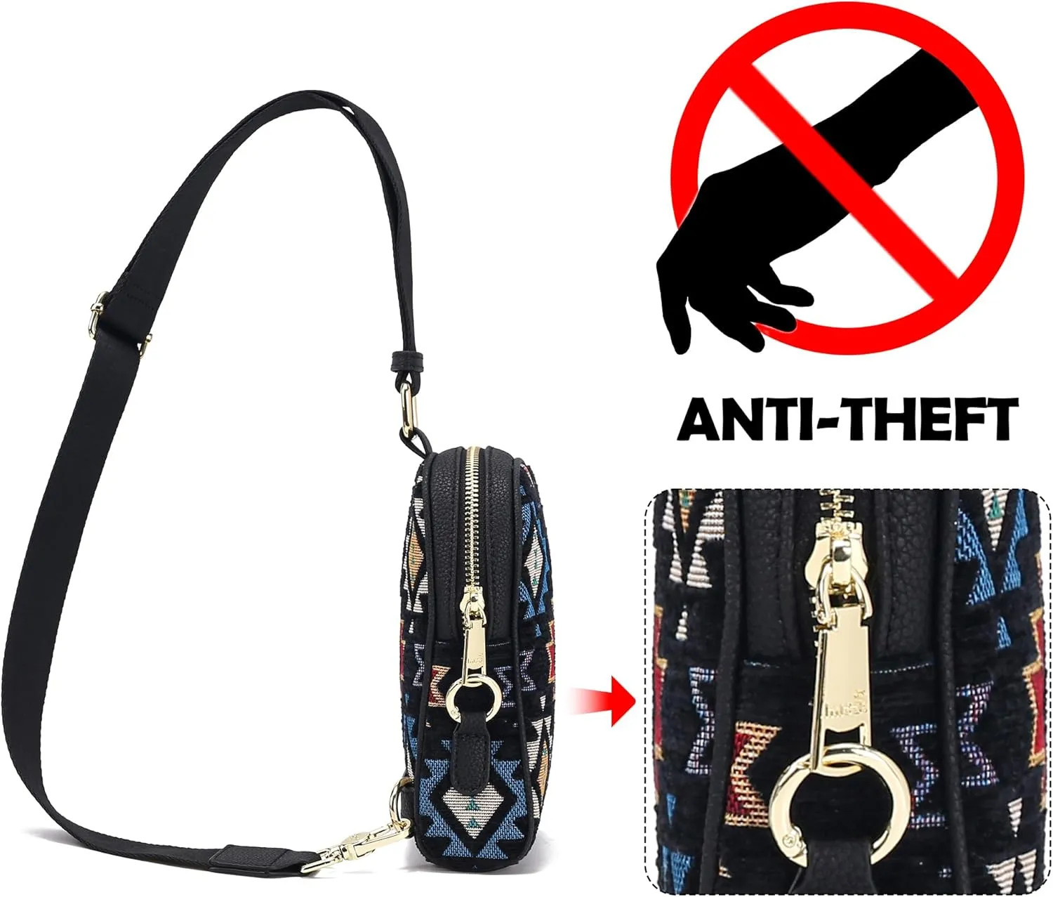 Haytijoe Small Crossbody Sling Bag for Women Travel Purses Anti Theft Cross Body Bag for Woman Fanny Packs