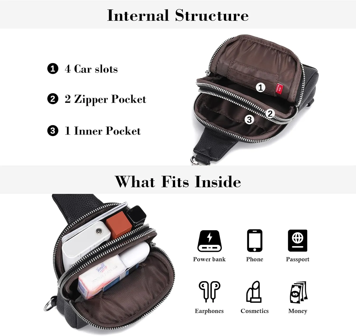 Haytijoe Small Crossbody Sling Bag for Women Travel Purses Anti Theft Cross Body Bag for Woman Fanny Packs