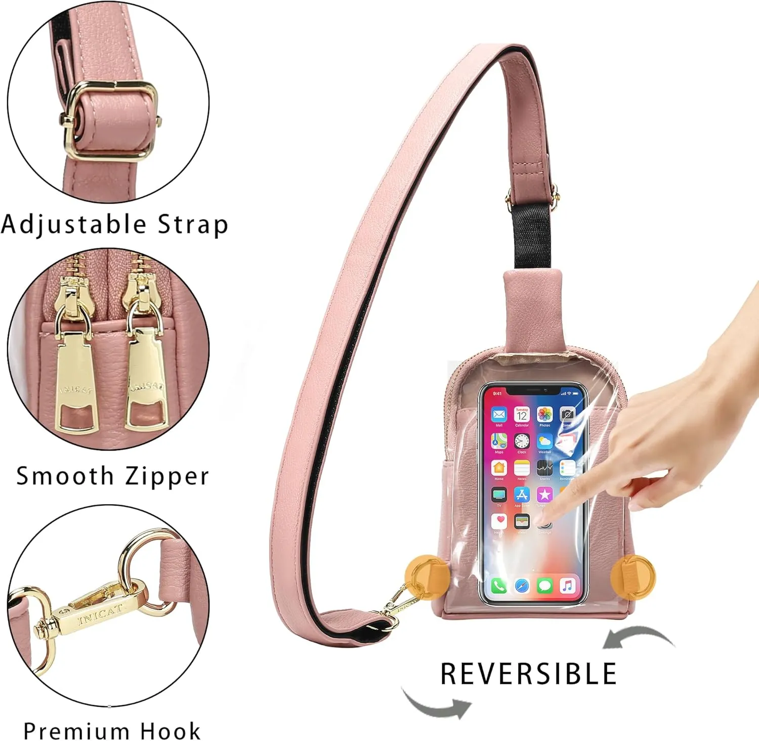 Haytijoe Touchscreen Sling Bag for Women Travel Crossbody Cell Phone Purse Anti Theft Cross Body Bag for Woman
