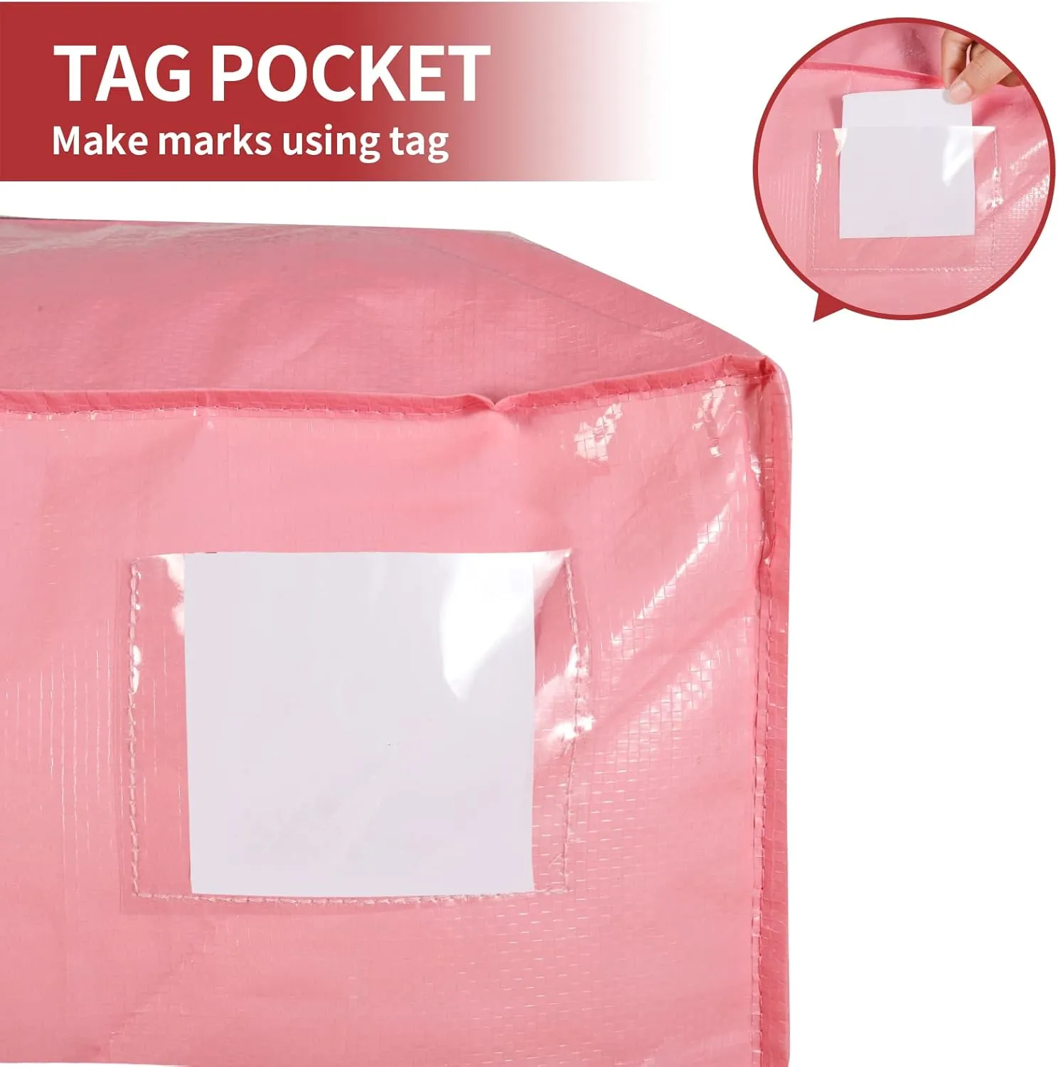 Heavy Duty Extra Large Moving Bags with Extra Long Handles -Includes Backpack Straps - Easy Storage For Space Saving (Pink-6 Bag)