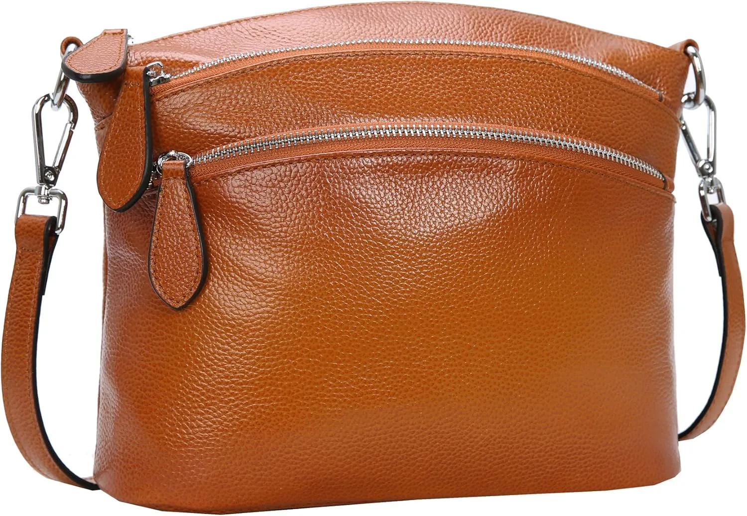 HESHE Leather Crossbody Bags Purses for Women Small Functional Multi Pocket Cross Body Purses Shoulder Satchel Handbags