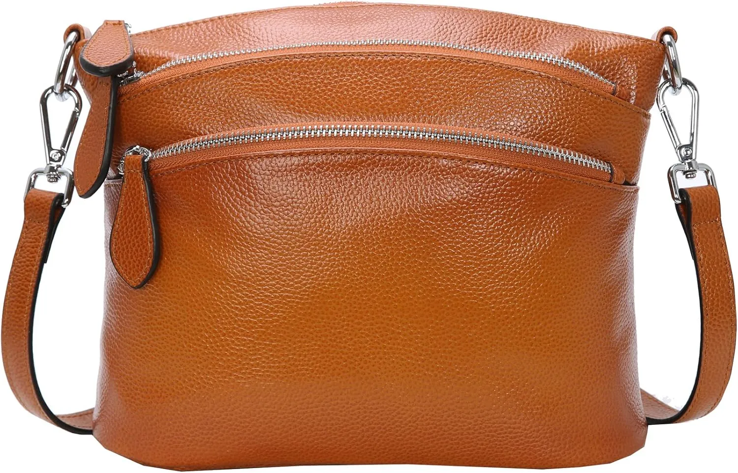 HESHE Leather Crossbody Bags Purses for Women Small Functional Multi Pocket Cross Body Purses Shoulder Satchel Handbags