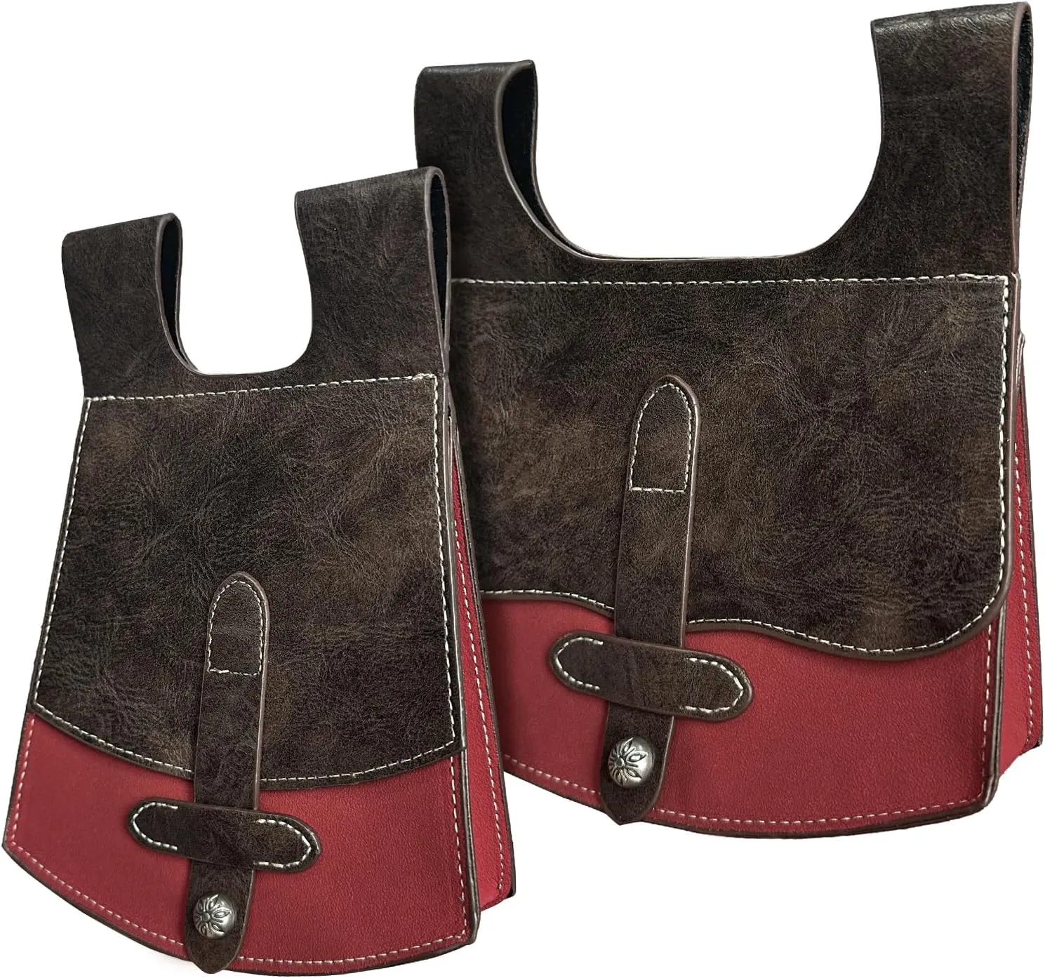 HiiFeuer 3PCs Medieval Faux Leather Belt with Vintage Handmade Belt Bag and Retro Knight Waist Bag, Renaissance Belt Pouch Set (Brown C)