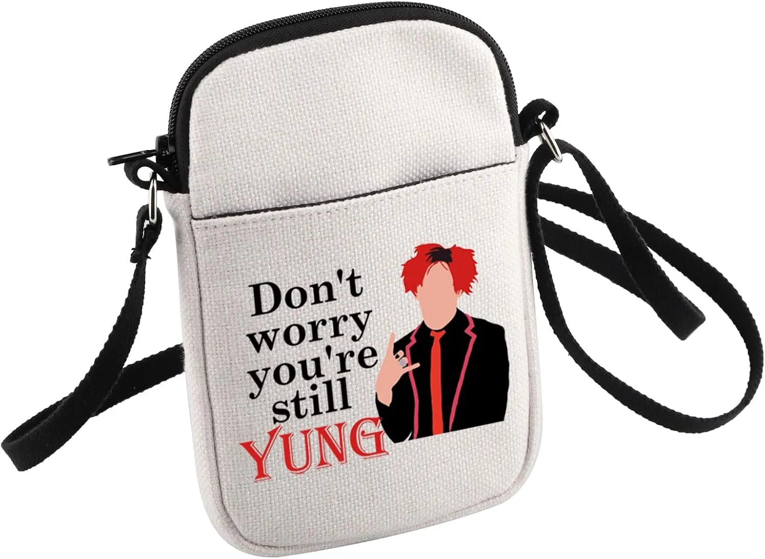 HOLLP Funny Music Song Fan Gifts Don't Worry You're Still Yung Crossbody Bag Celebrity Pun Musician Travel Gift