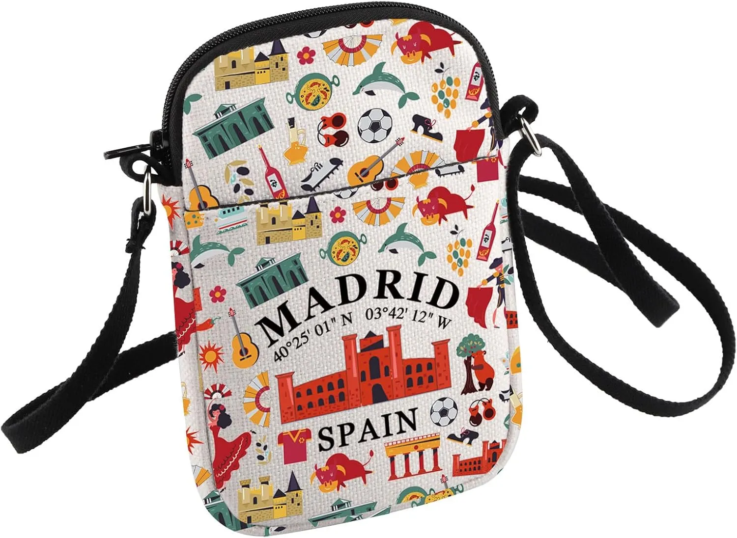 HOLLP Spanish Mom Crossbody Bag Madrid Souvenir Gift Madrid Spain Travel Small Sling Bag Spain Lover Gift