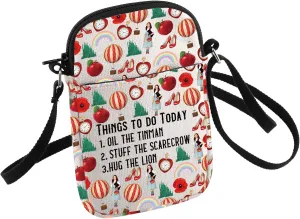 HOLLP Wizard Gift Oil The Tin Man Stuff The Scarecrow Hug The Lion Crossbody Bag for Fans