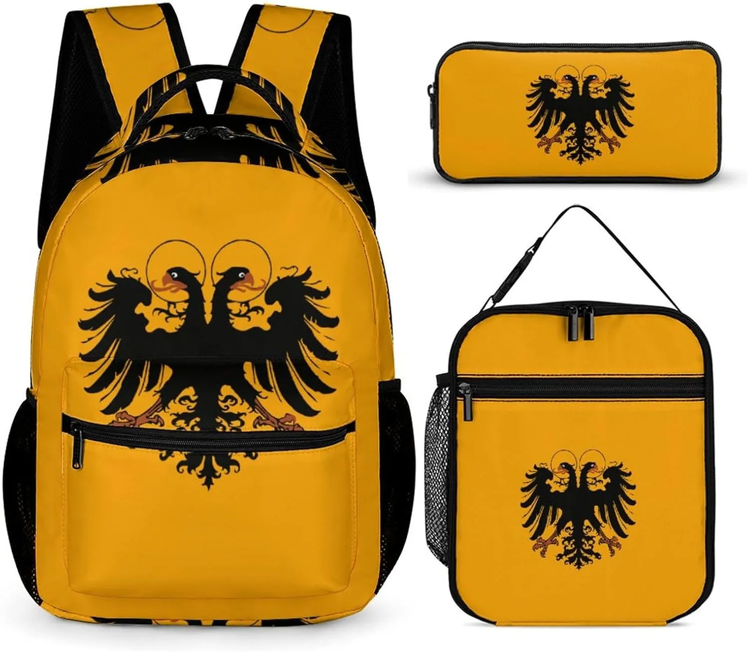 Holy Roman Empire 3 Pieces Backpack Set with Lunch Bag Pencil Case Travel Daypack Lunch Tote Bags Purse