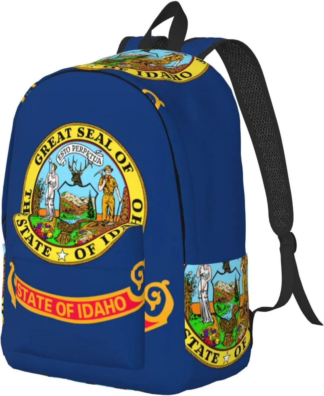 Idaho State Flag Print Laptop Backpack For Women Travel Canvas Bookbag For Men Outdoor Fashion Casual Daypack, Small, SB-122
