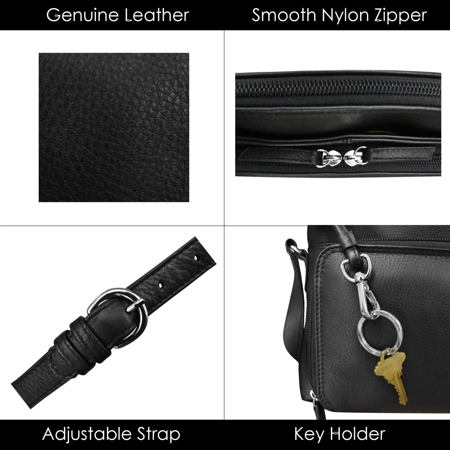 ili New York Genuine Leather Crossbody Bags for Women - Premium RFID Blocking Shoulder Bag Organizer with Adjustable Strap