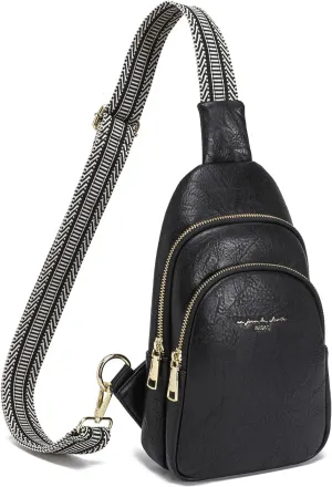 INICAT Crossbody Sling Bags Fanny Packs Leather Purses Chest Bag for Women