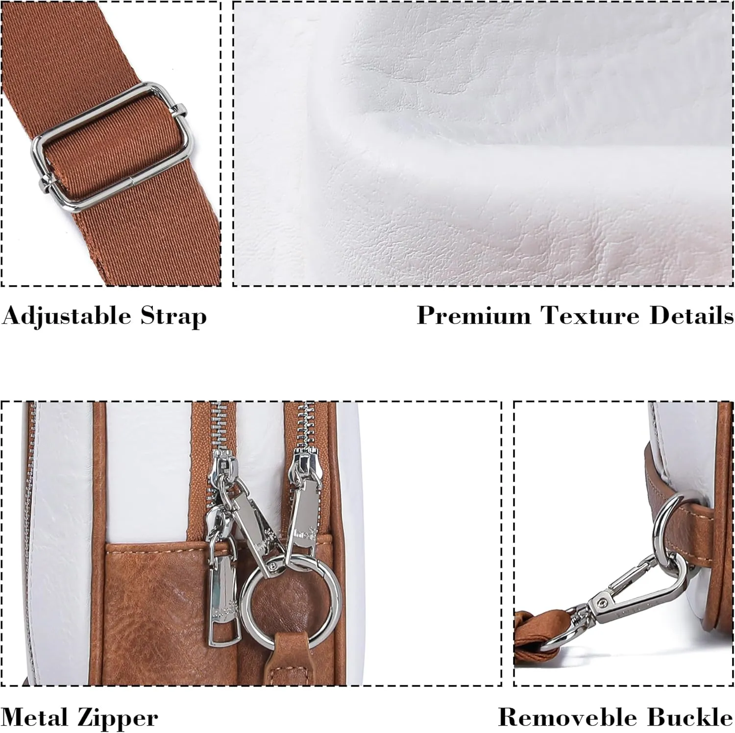 INICAT Crossbody Sling Bags Fanny Packs Leather Purses Chest Bag for Women