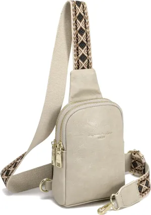 INICAT Small Crossbody Sling Bags for Women Vegan Leather Cell Phone Purse Fanny Packs for Women Men