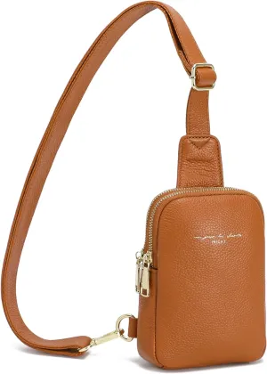 INICAT Travel Small Sling Bag Leather Crossbody Bags for Women Fanny Packs Cross Body Bag for Woman Cross Body Purses