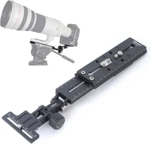 iShoot Long Lens Support Bracket and Quick Release QR Plate Combo Compatible with Fluid Head Manfrotto 500 700 Series, Sachtler FSB 10T/FSB 8T/FSB 6T, DV2/DV8/DV10SB/DV12SB, V14/V18/ACE XL Series