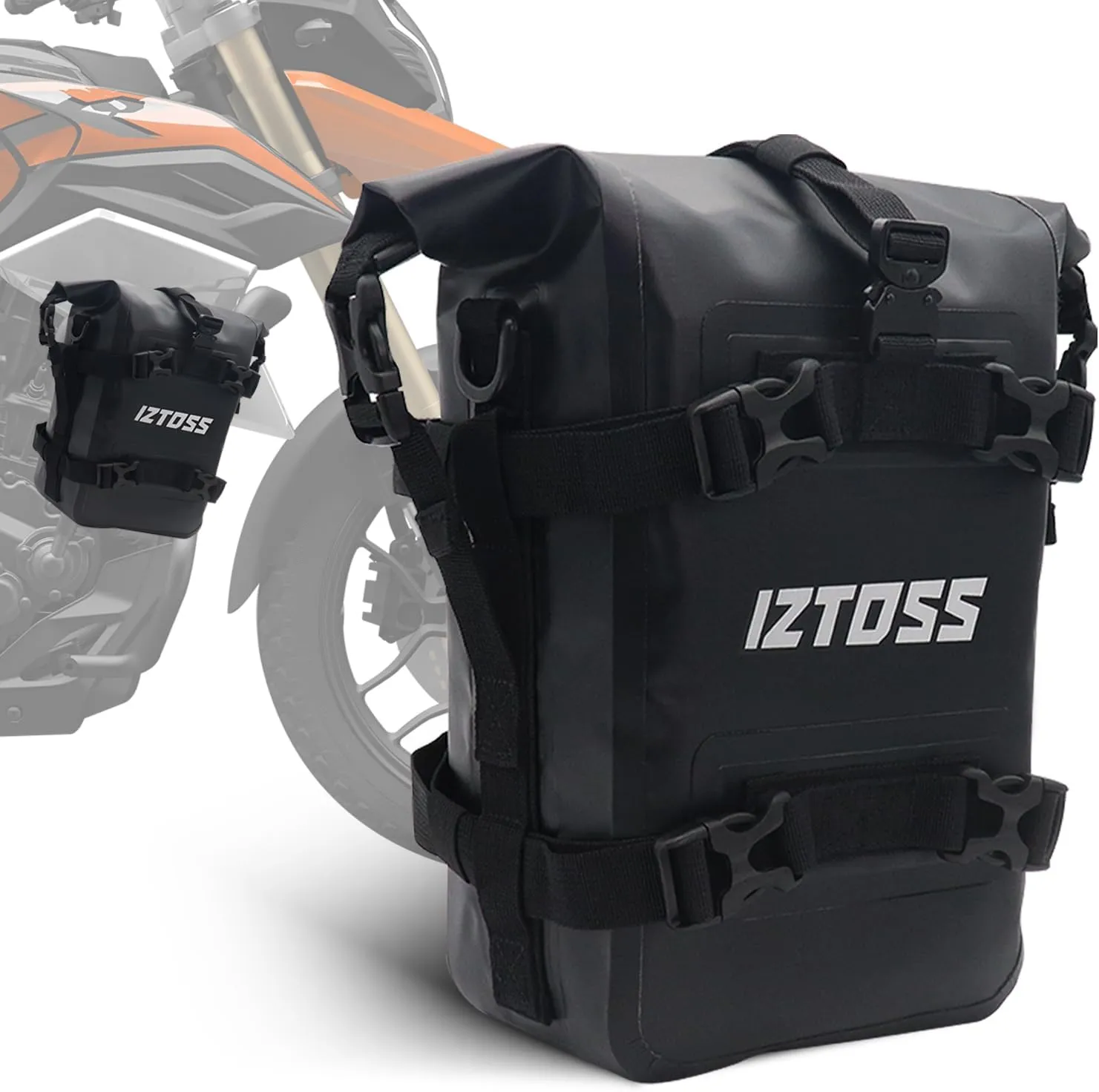 IZTOSS Motorcycle Tail Bag 8L Waterproof Motorcycle Bumpers Bag Crash Bar Bag with Shoulder Strap Motorcycles Side Frame Bag Riding Tools Accessories