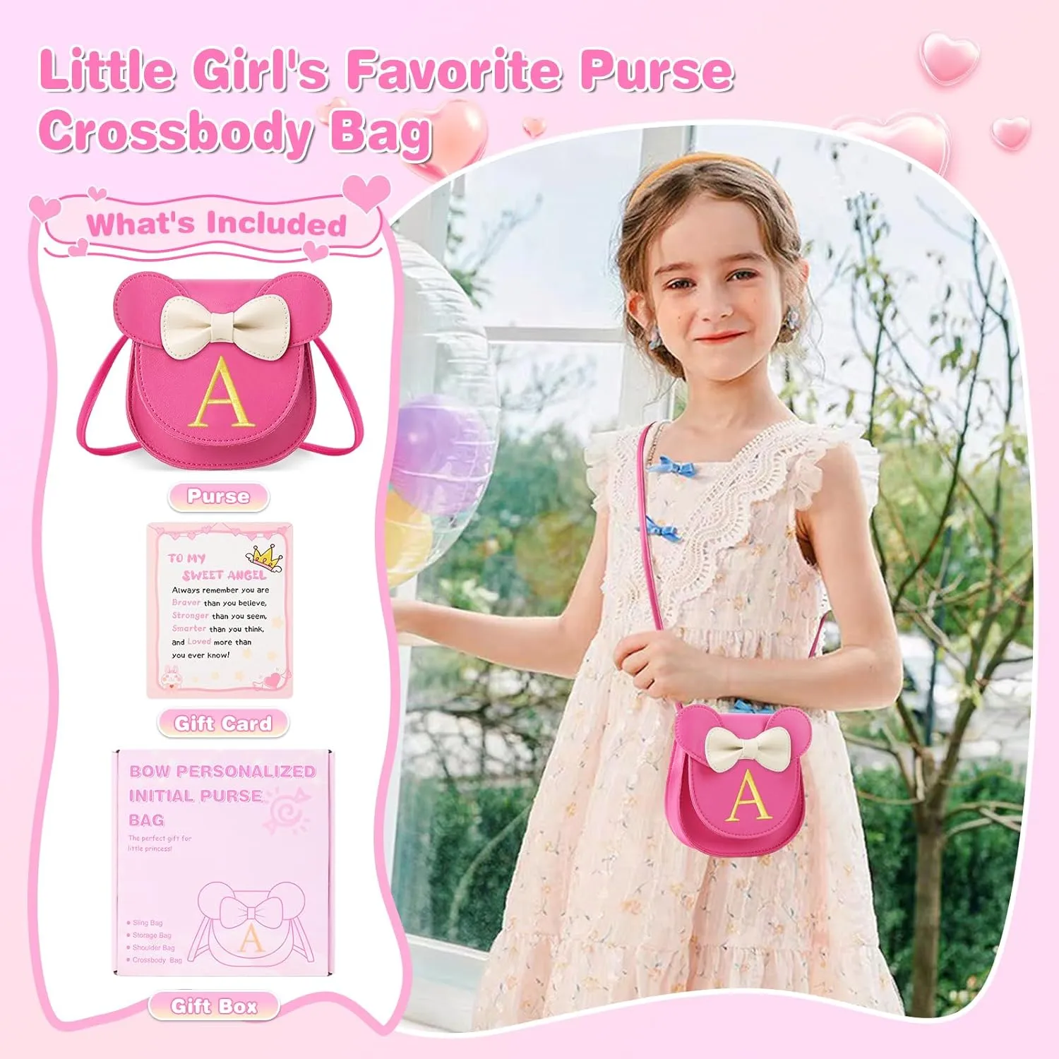 izuzta Toddler Purse Kids Wallets for Girls 1 2 3 4 5 6 7 8 9 Year Old Birthday Gift Cute Mini Mouse Purse Crossbody Purse