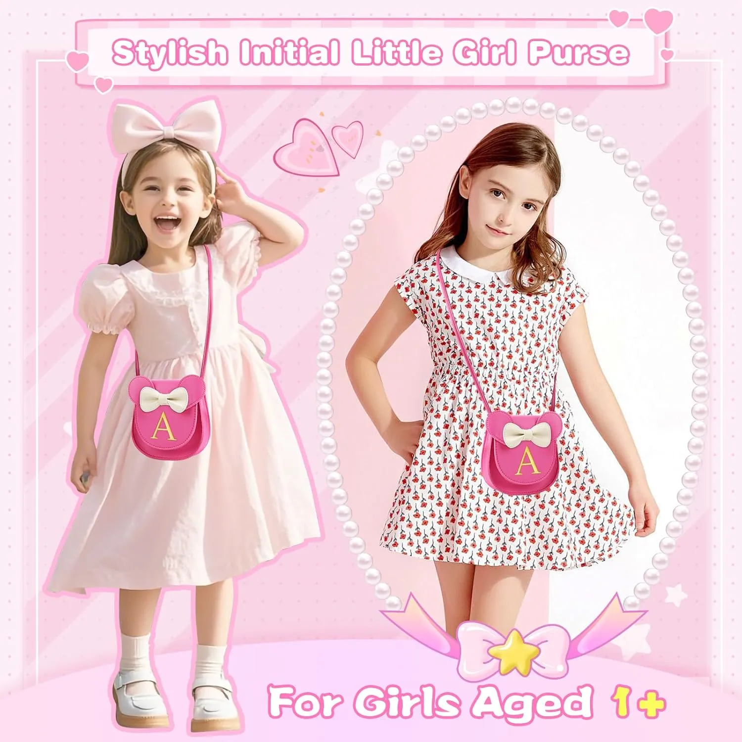 izuzta Toddler Purse Kids Wallets for Girls 1 2 3 4 5 6 7 8 9 Year Old Birthday Gift Cute Mini Mouse Purse Crossbody Purse